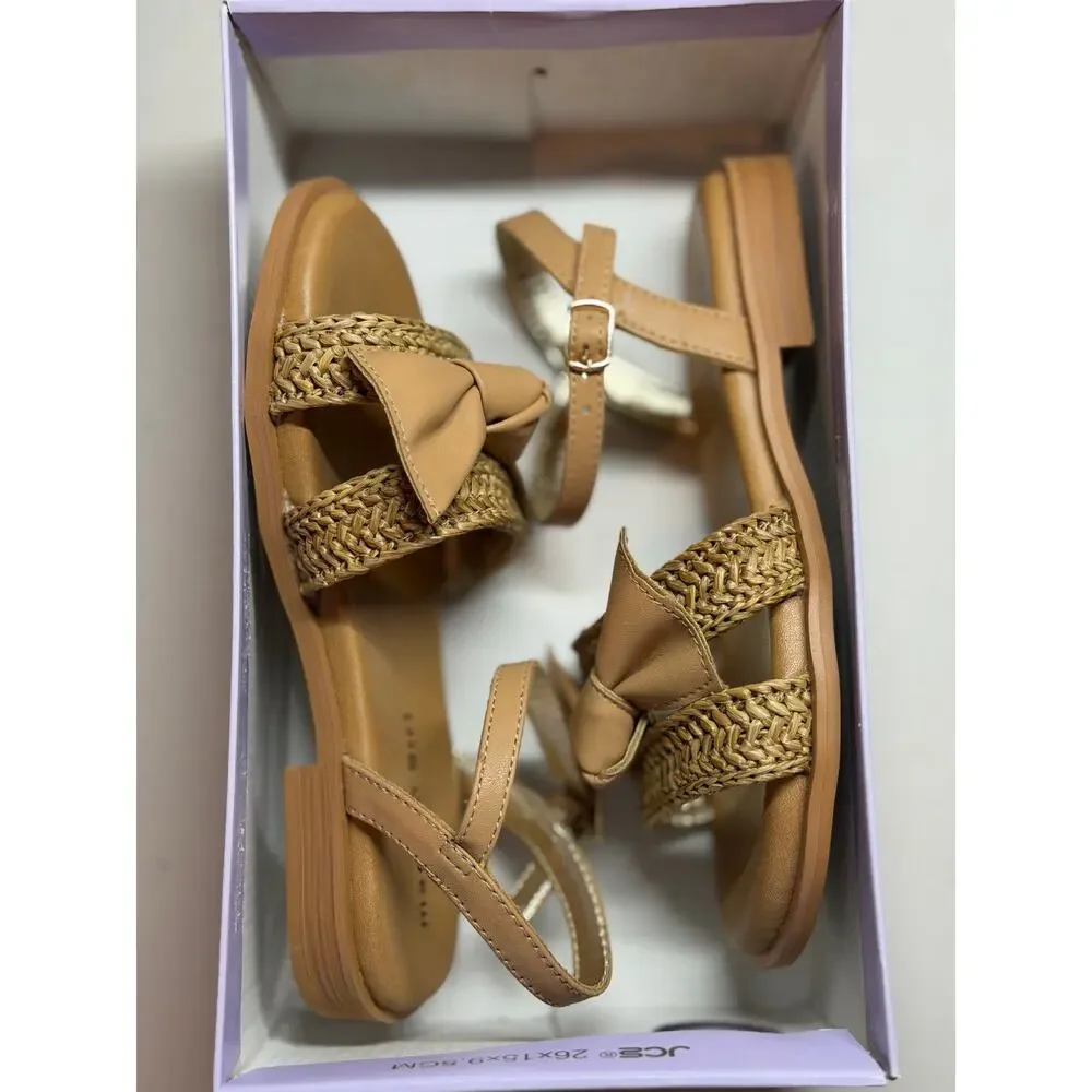 NEW! Size 1 Madden Girl Jester Natural Girls Strap Sandals